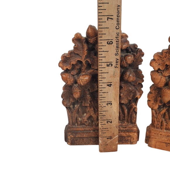 Vintage SyrocoWood Acorn and Oak Leaf Bookends - Picture 8 of 9